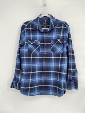 Jachs MFG Blue Plaid Heritage Flannel Button Down Shirt Men's Medium